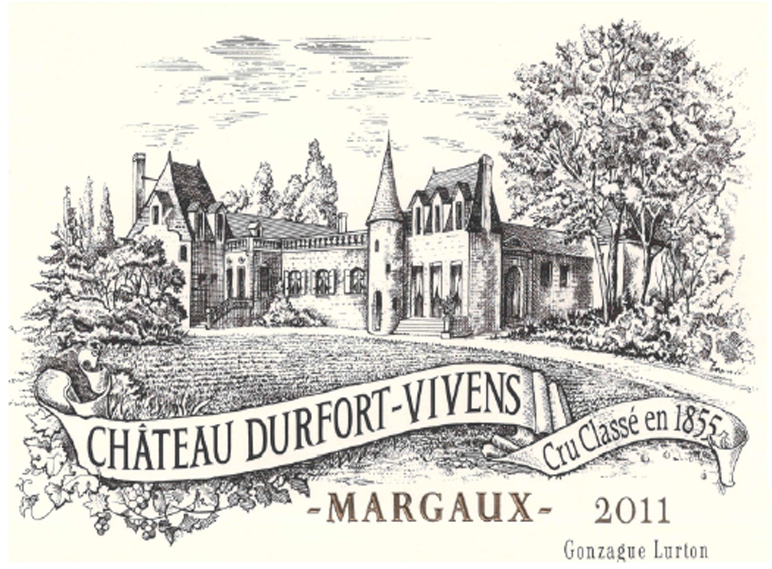 TABC label artwork for Chateau Durfort Vivens Red Bordeaux Margaux