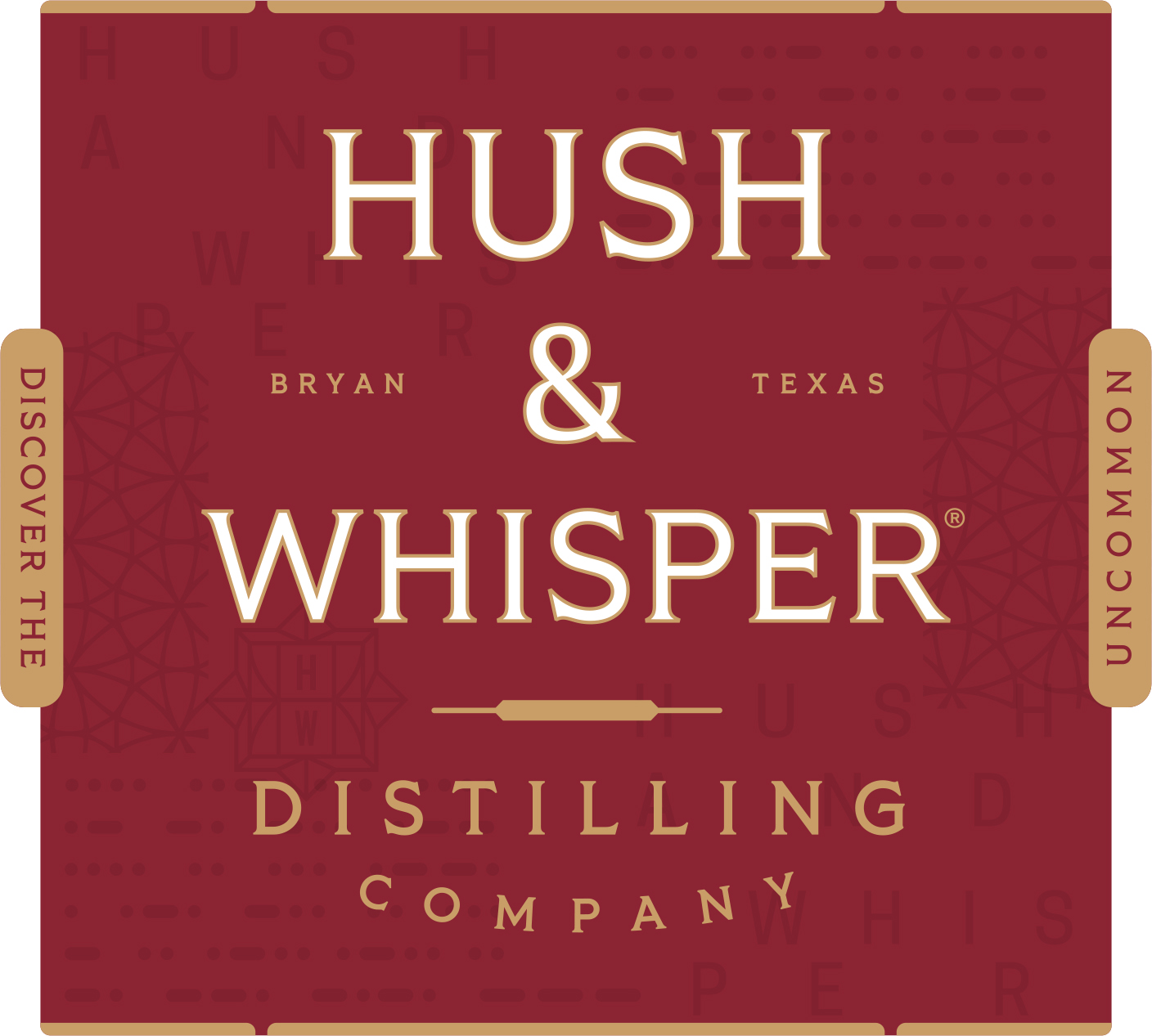 TABC label artwork for Hush & Whisper Straight Bourbon Whiskey