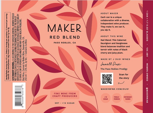 TABC label artwork for MAKER RED BLEND PASO ROBLES