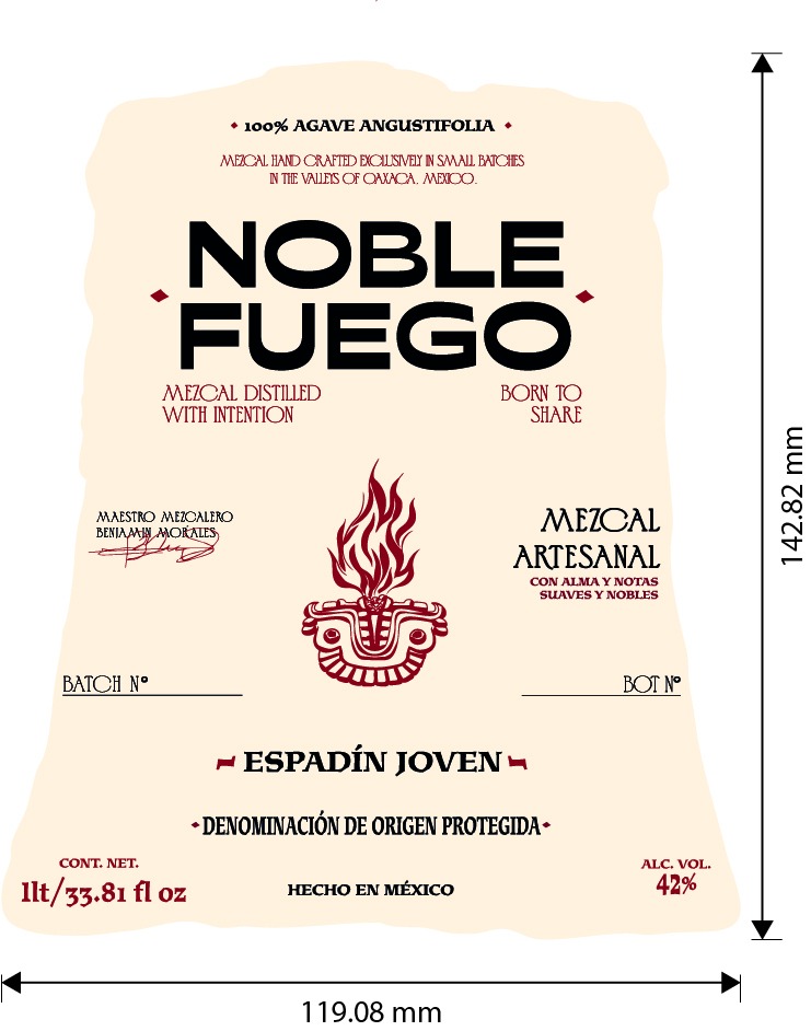 TABC label artwork for ESPADIN JOVEN MEZCAL