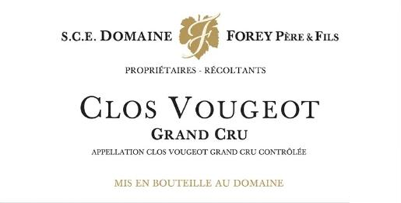 TABC label artwork for DOMAINE FOREY PERE & FILS CLOS VOUGEOT GRAND CRU