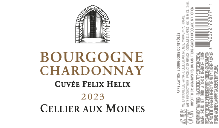 TABC label artwork for CELLIER AUX MOINES CUVEE FELIX HELIX
