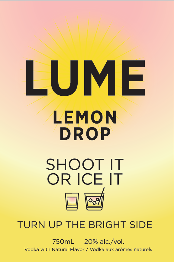 TABC label artwork for Lume Lemon Drop