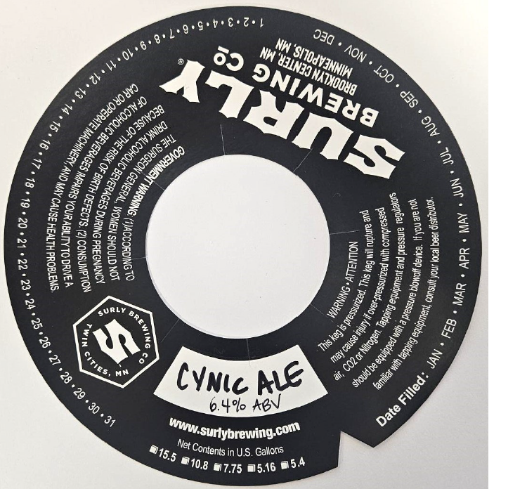 TABC label artwork for Cynic Ale