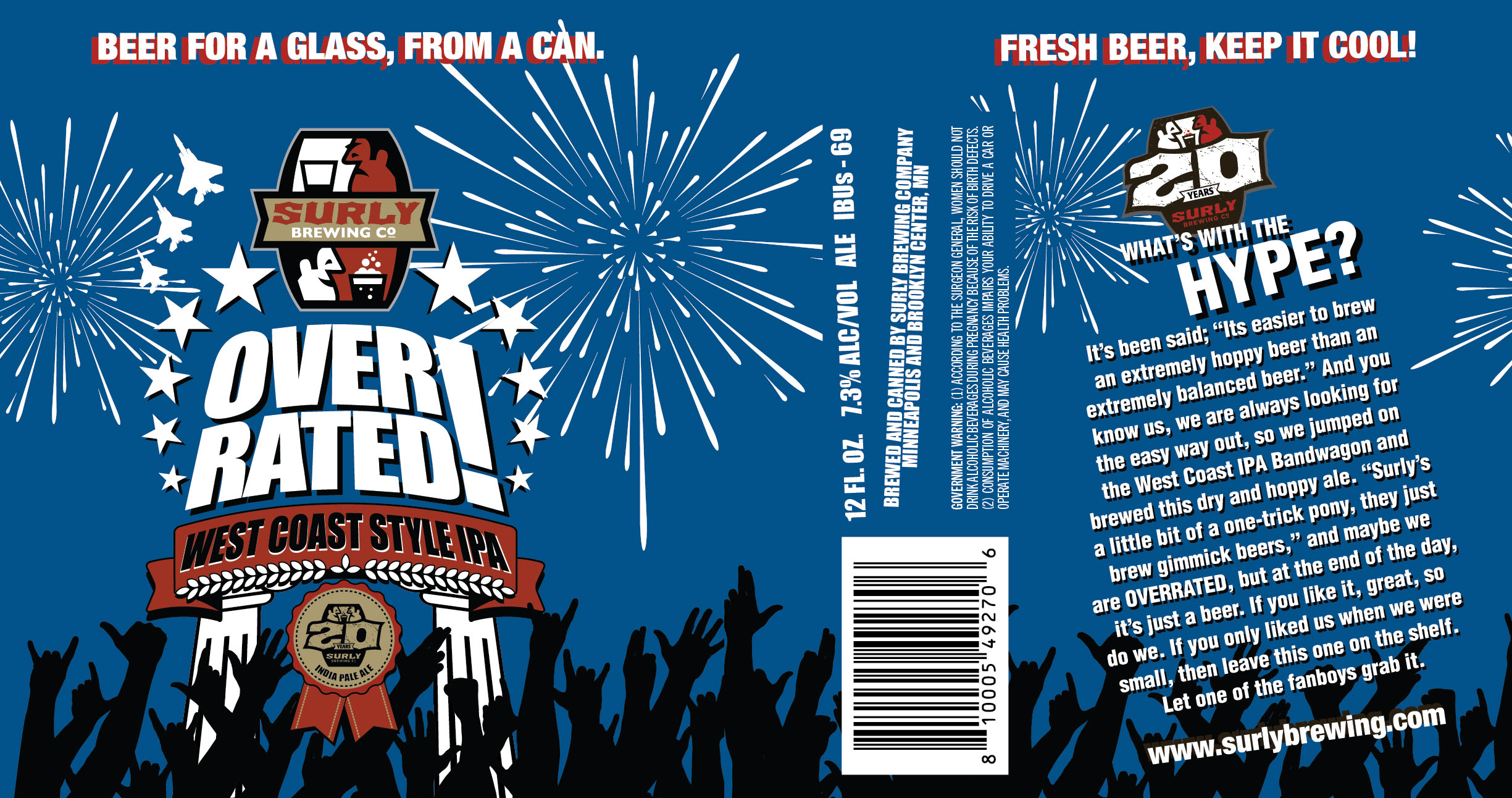 TABC label artwork for Overrated! West Coast Style IPA
