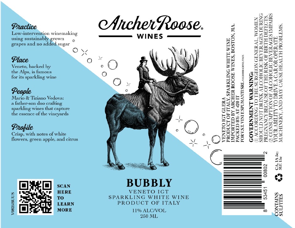 TABC label artwork for Archer Roose Bubbly
