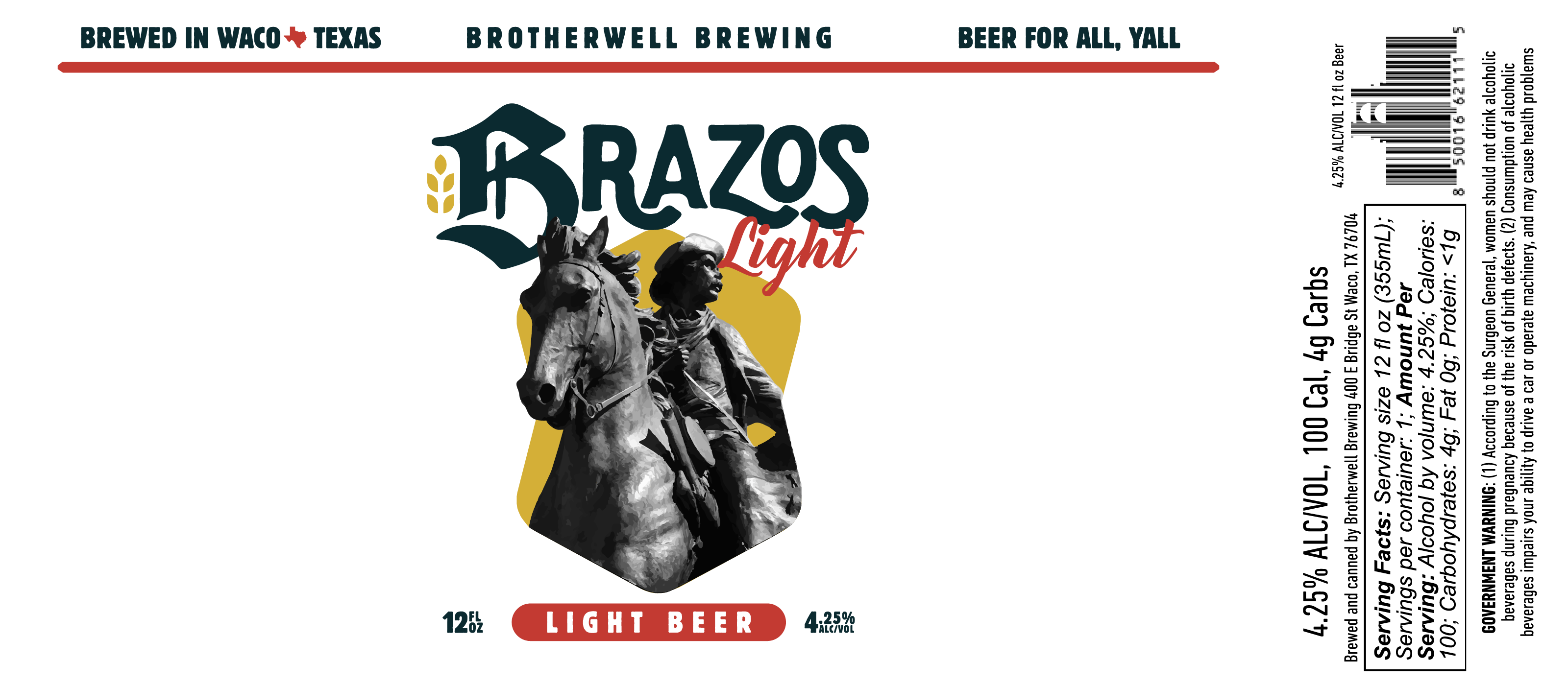 TABC label artwork for Brazos Light
