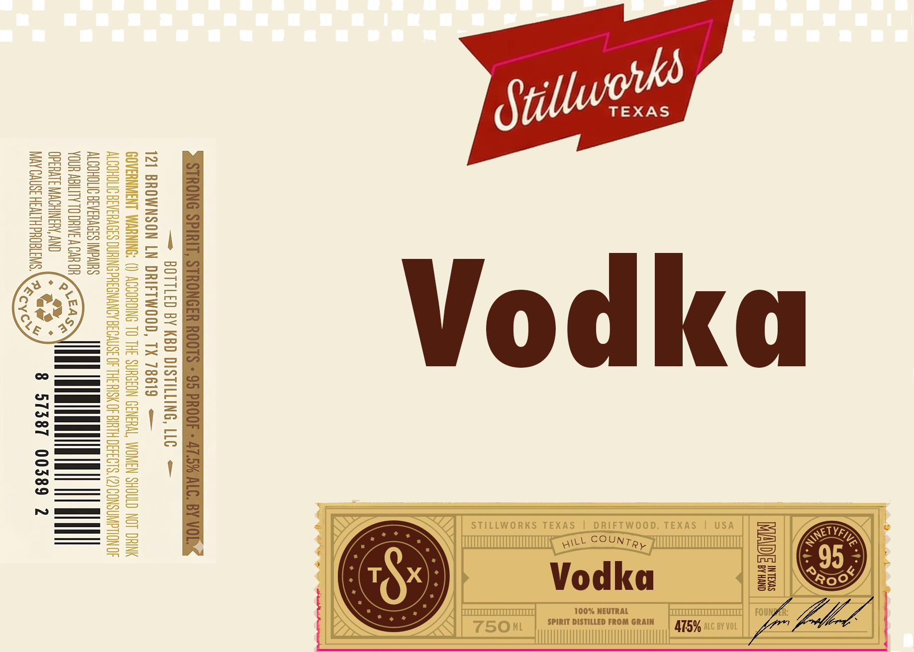 TABC label artwork for Stillworks Texas Vodka