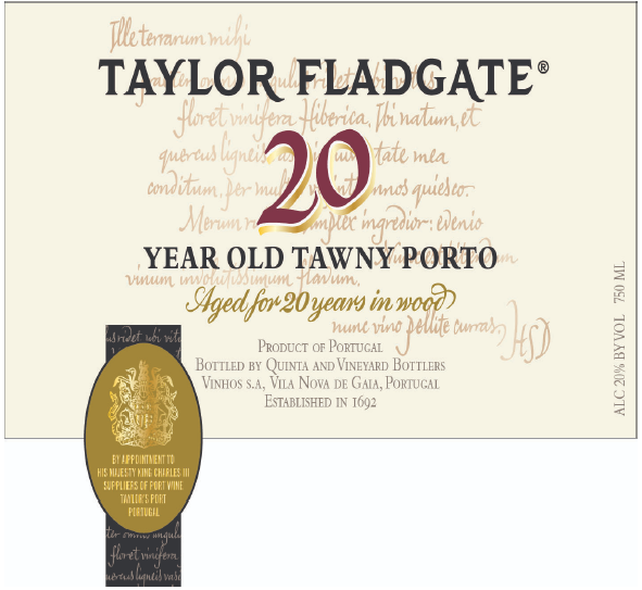 TABC label artwork for Taylor Fladgate 20 Year Aged Tawny Porto