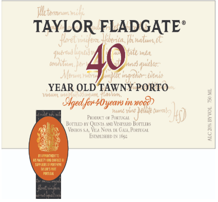 TABC label artwork for Taylor Fladgate 40 Year Aged Tawny Porto