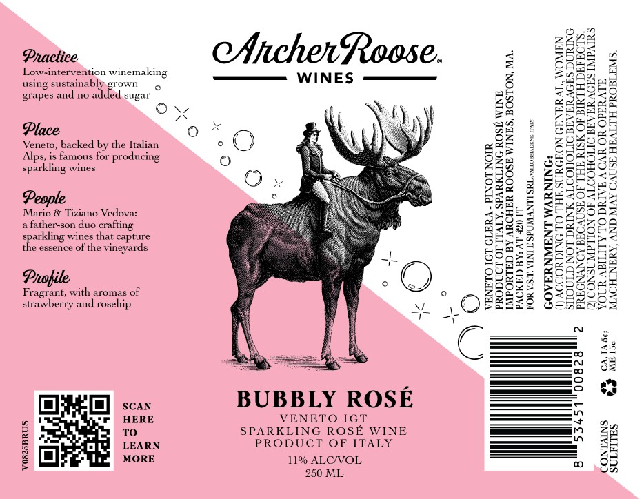 TABC label artwork for Archer Roose Bubbly Rose