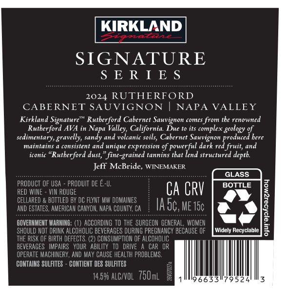 TABC label artwork for Kirkland Signature Rutherford Cabernet Sauvignon