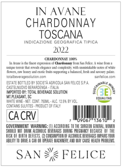 TABC label artwork for San Felice