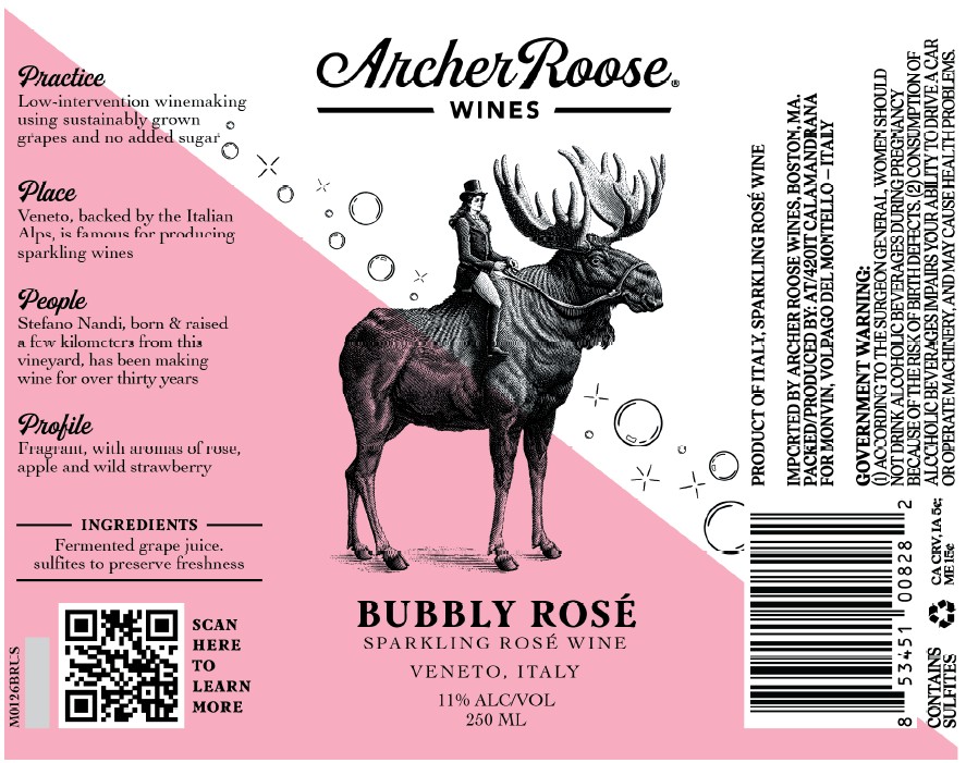 TABC label artwork for Archer Roose Bubbly Rose