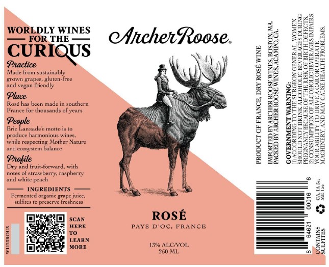 TABC label artwork for Archer Roose Rose