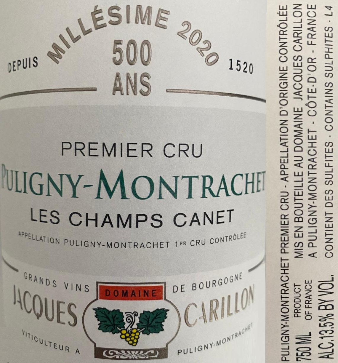 TABC label artwork for JACQUES CARILLON LES CHAMPS CANET