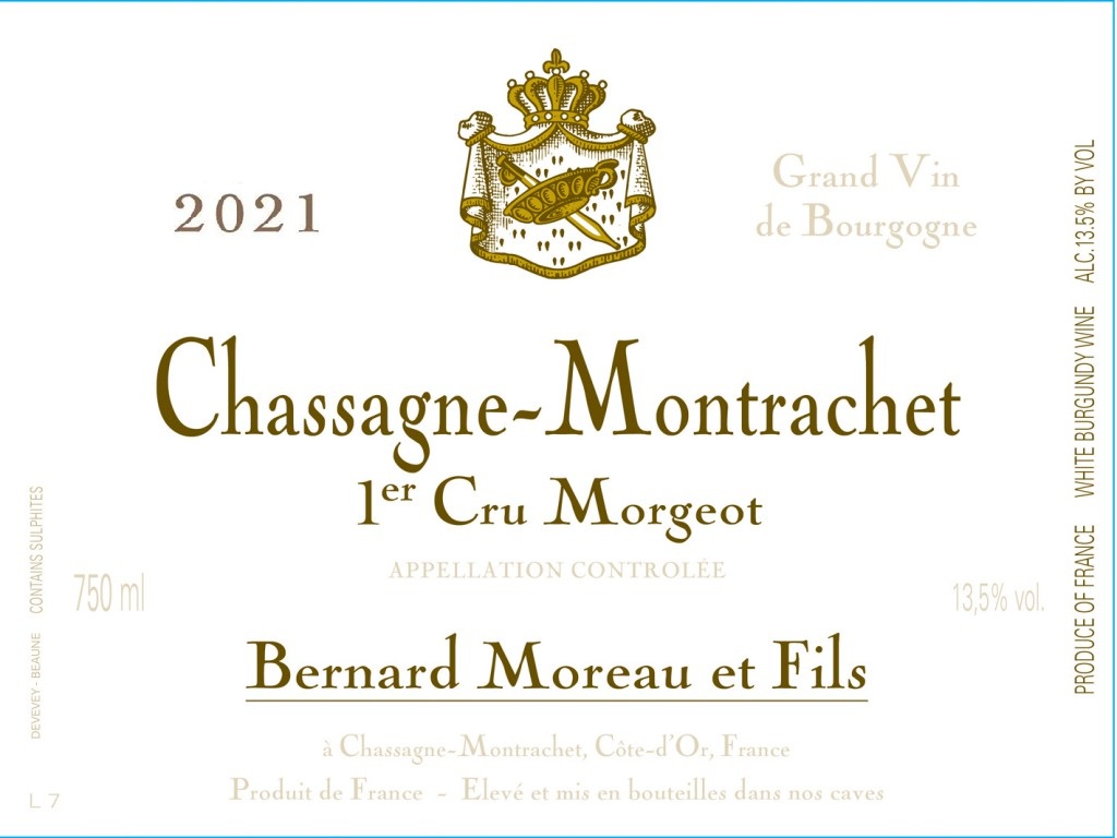 TABC label artwork for BERNARD MOREAU MORGEOT