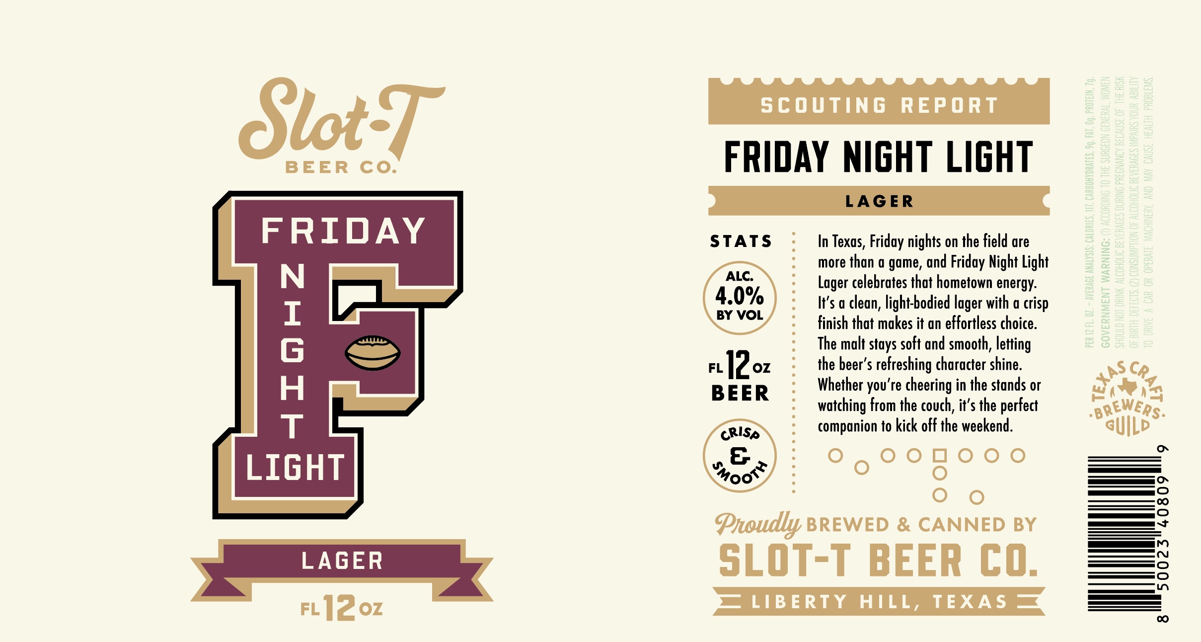 TABC label artwork for Friday Night Light