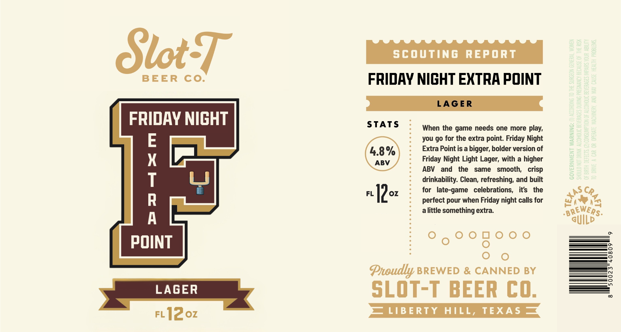 TABC label artwork for Friday Night Extra Point