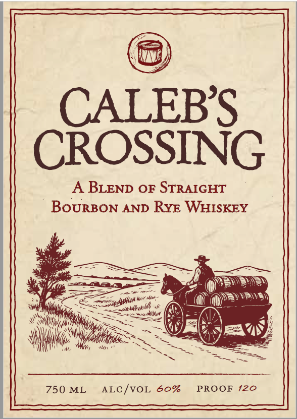 TABC label artwork for Caleb's Crossing Blend of Bourbon & Rye Whiskeys Batch 3