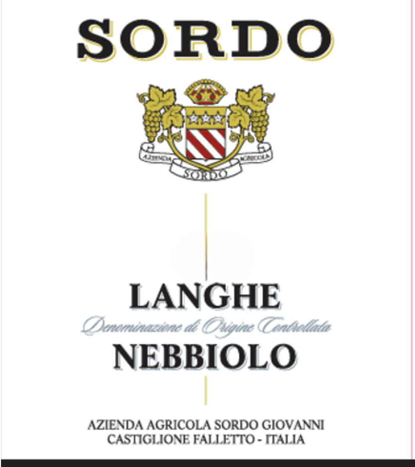 TABC label artwork for AZIENDA AGRICOLA SORDO GIOVANNI LANGHE NEBBIOLO DOC