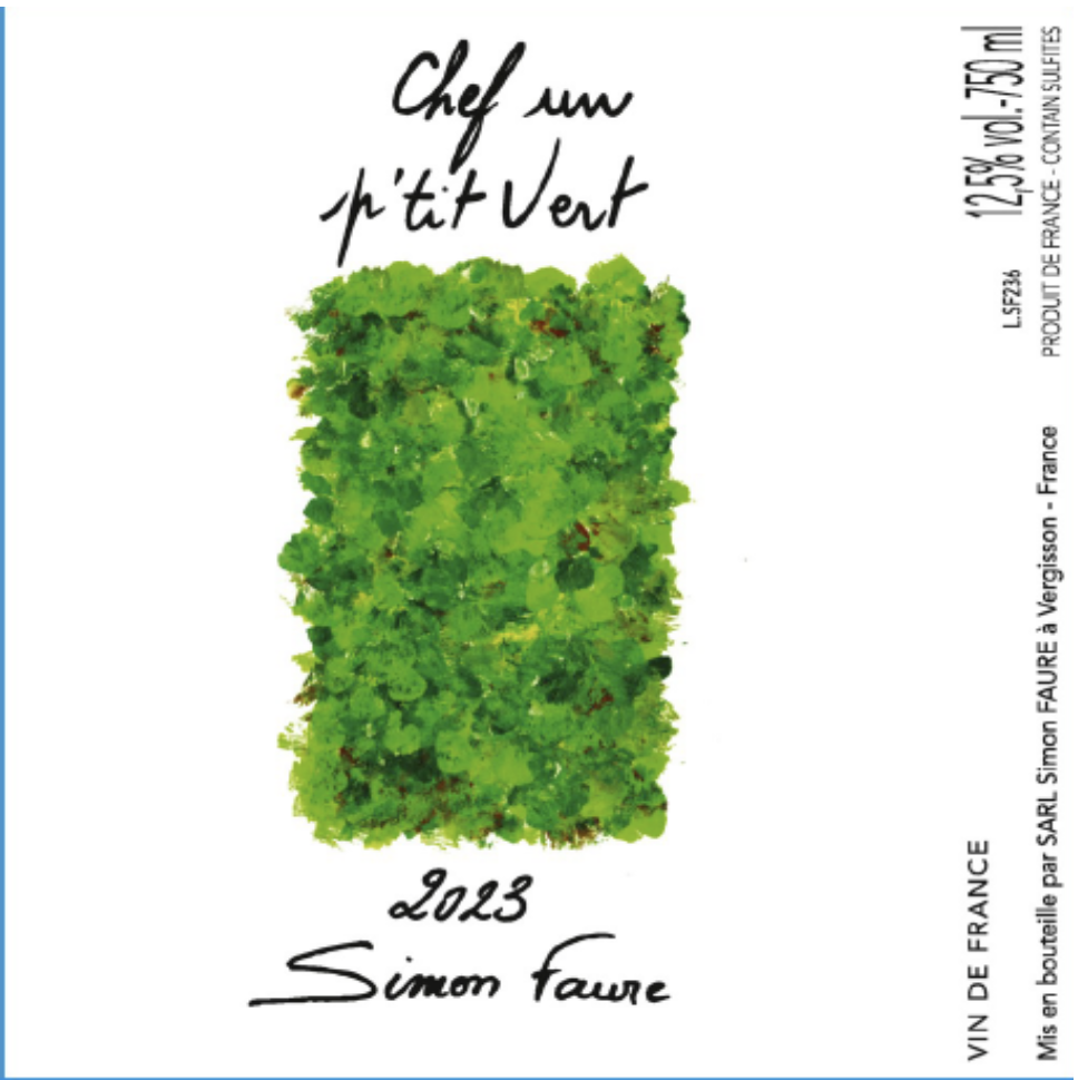TABC label artwork for SIMON FAURE CHEF UN P'TIT VERT VIN DE FRANCE