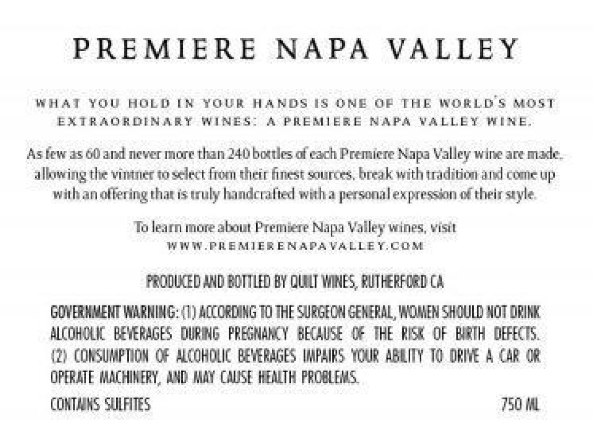 TABC label artwork for PNV Quilt Wines Cabernet Sauvignon