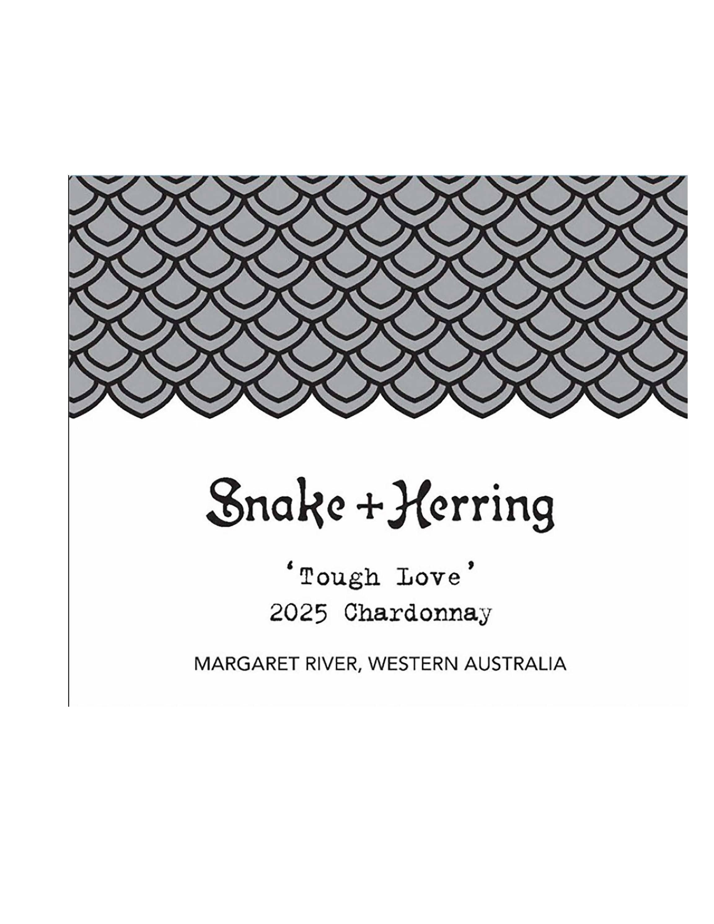 TABC label artwork for Snake & Herring Tough Love Chardonnay