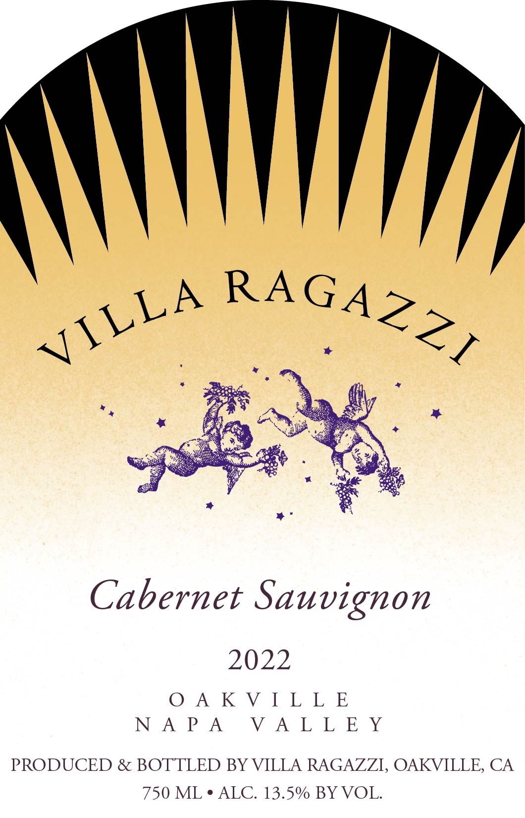 TABC label artwork for Villa Ragazzi 2022 Cabernet Sauvignon Oakville Napa Valley