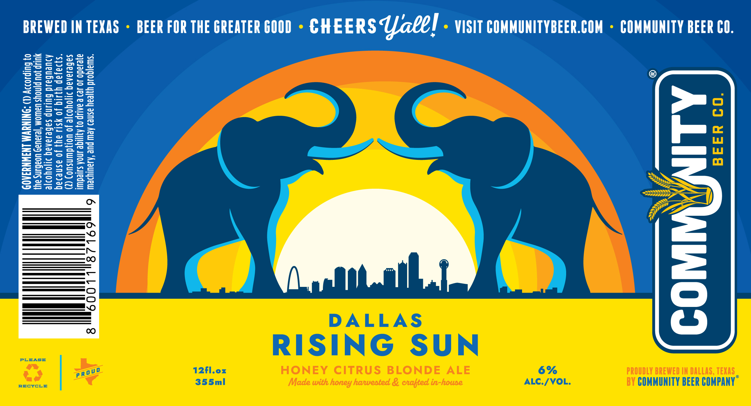 TABC label artwork for DALLAS RISING SUN