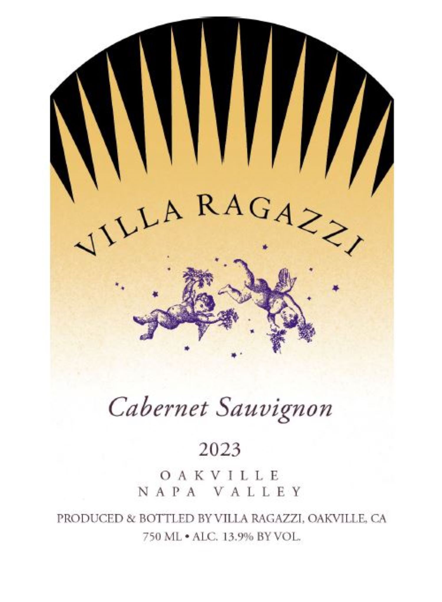 TABC label artwork for Villa Ragazzi 2023 Cabernet Sauvignon Oakville Napa Valley