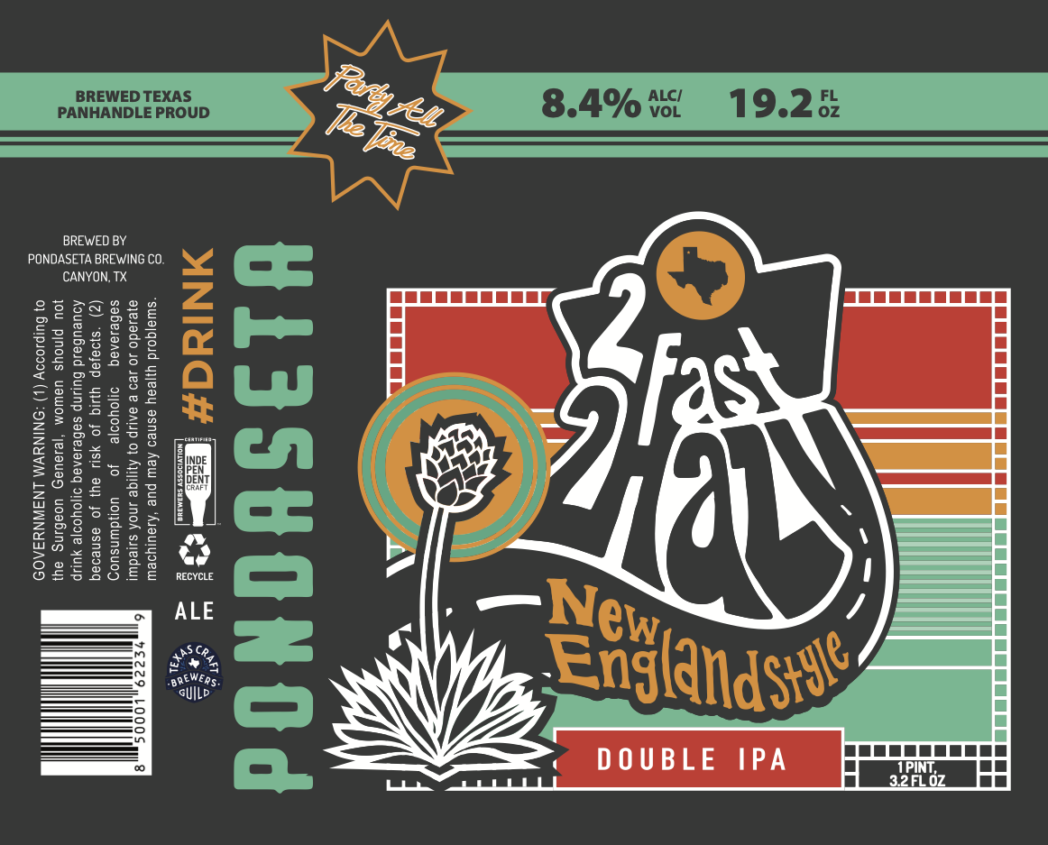 TABC label artwork for 2 Fast 2 Hazy