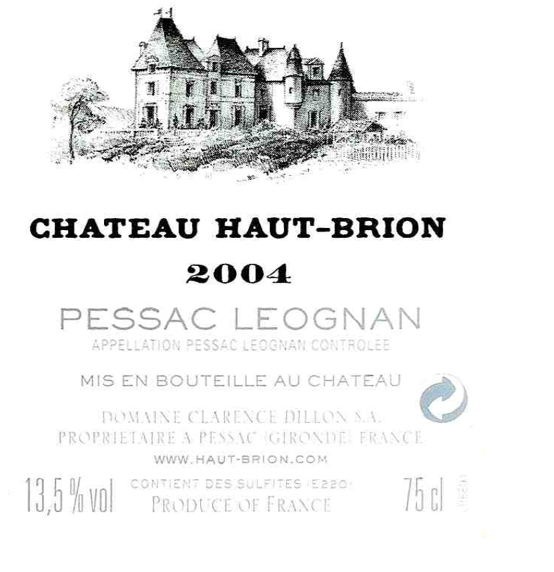 TABC label artwork for Chateau Haut Brion White Pessac-Leognan