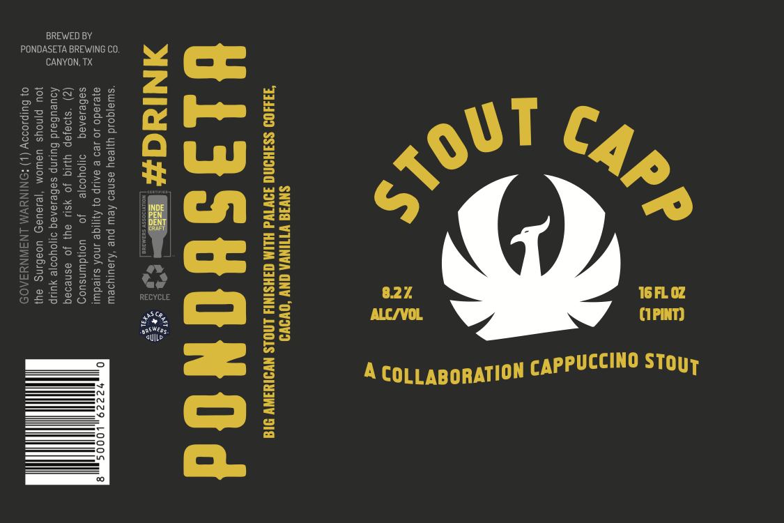 TABC label artwork for Stout Capp