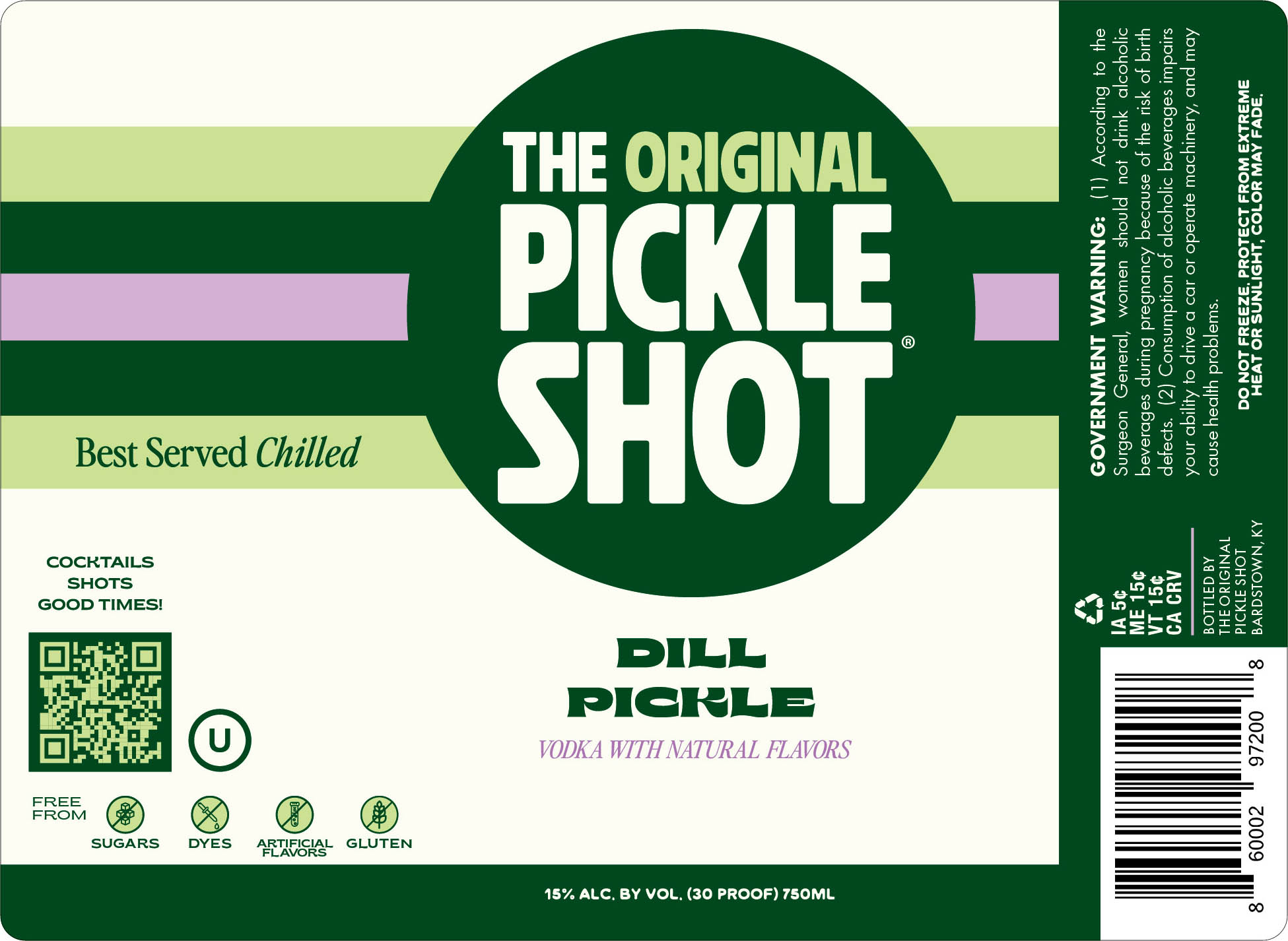TABC label artwork for The Original Pickle Shot Dill Pickle Vodka