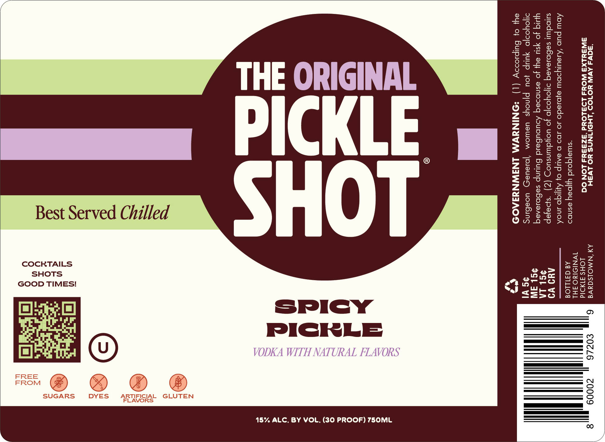 TABC label artwork for The Original Pickle Shot Spicy Pickle Vodka