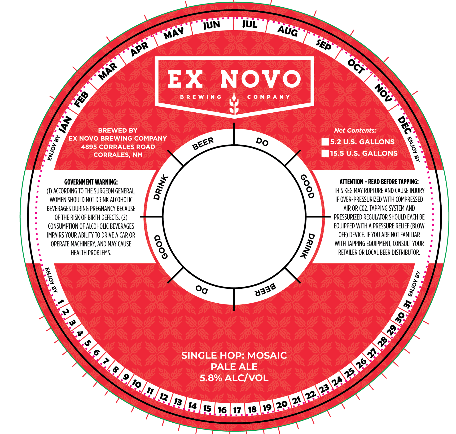 TABC label artwork for Ex Novo Single Hop Pale Ale