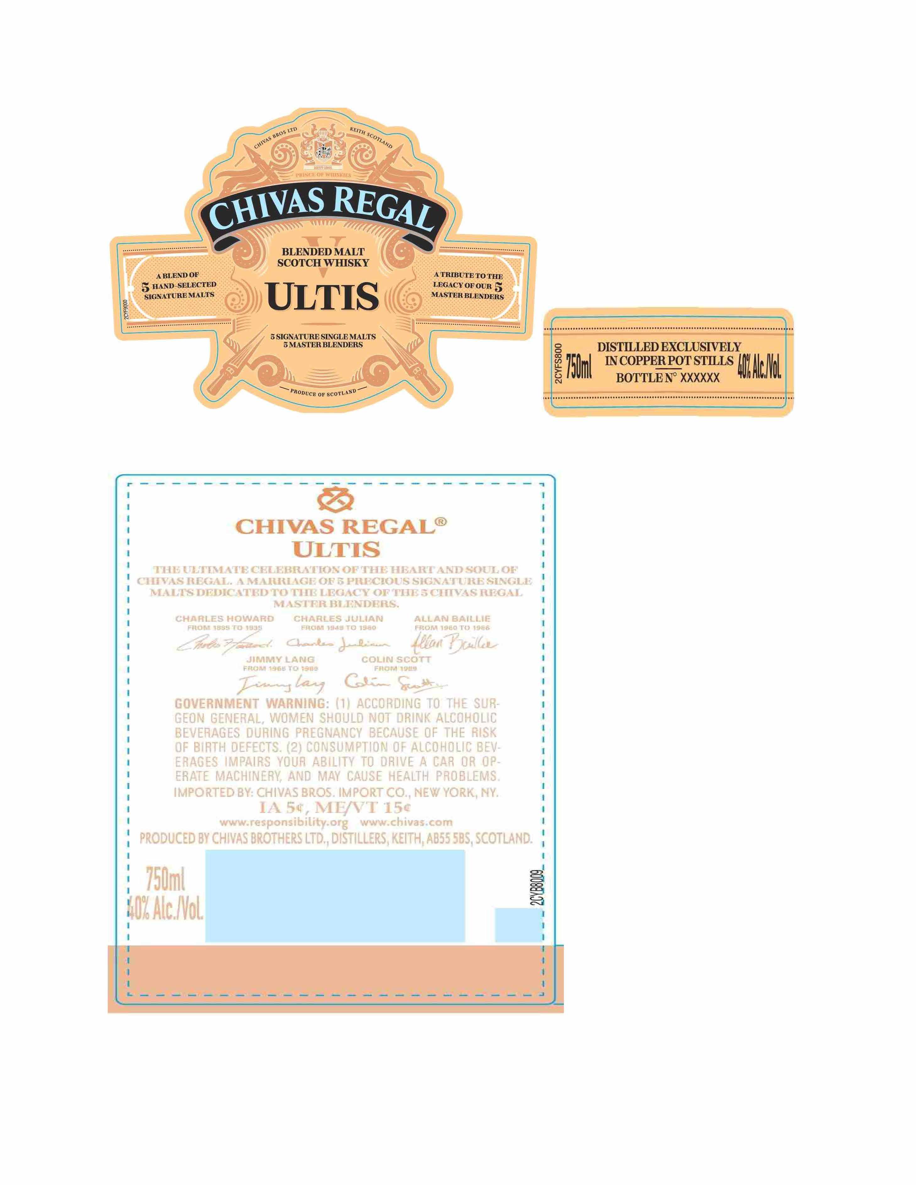 TABC label artwork for Chivas Regal Ultis