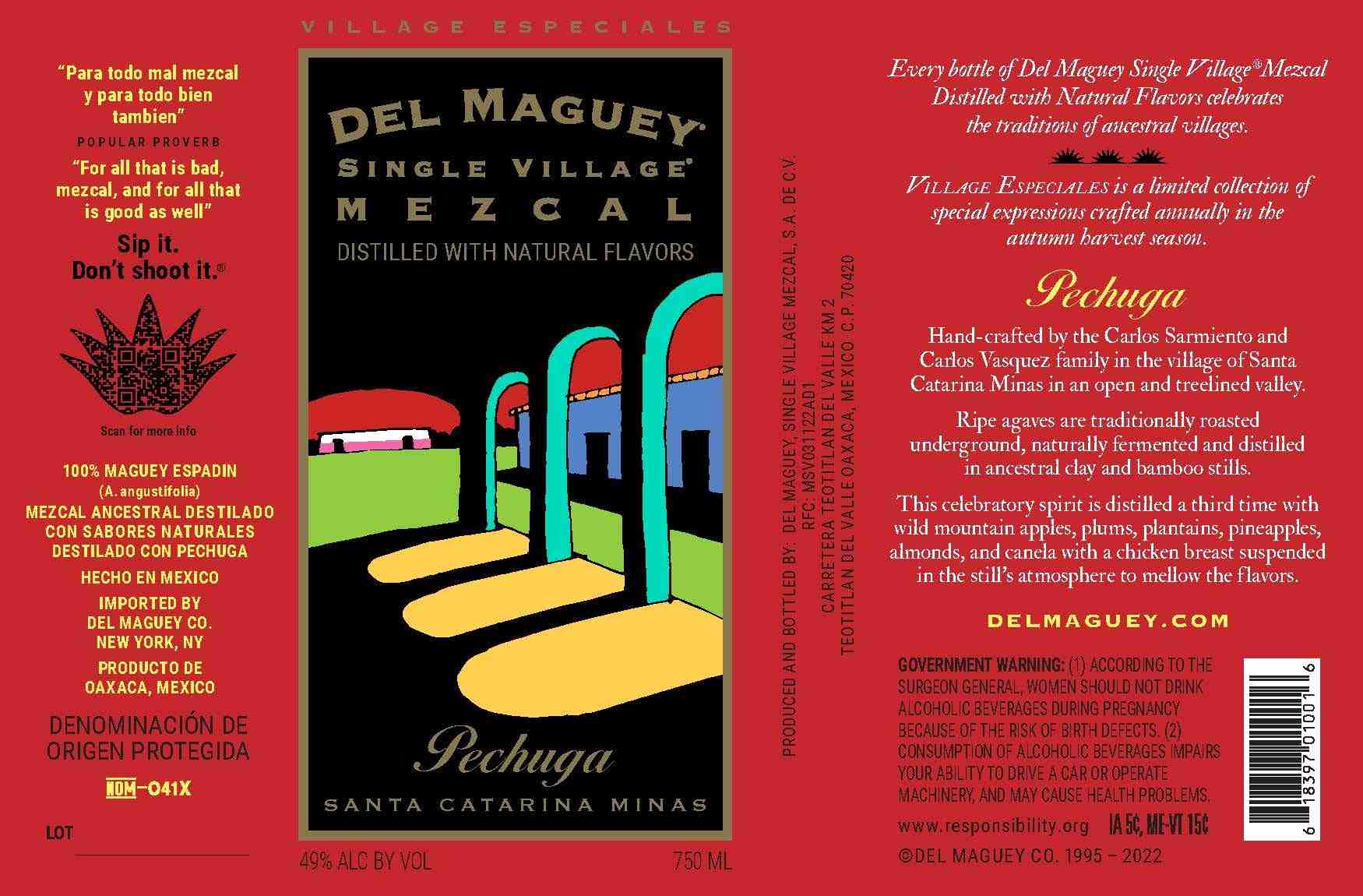 TABC label artwork for Del Maguey Pechuga