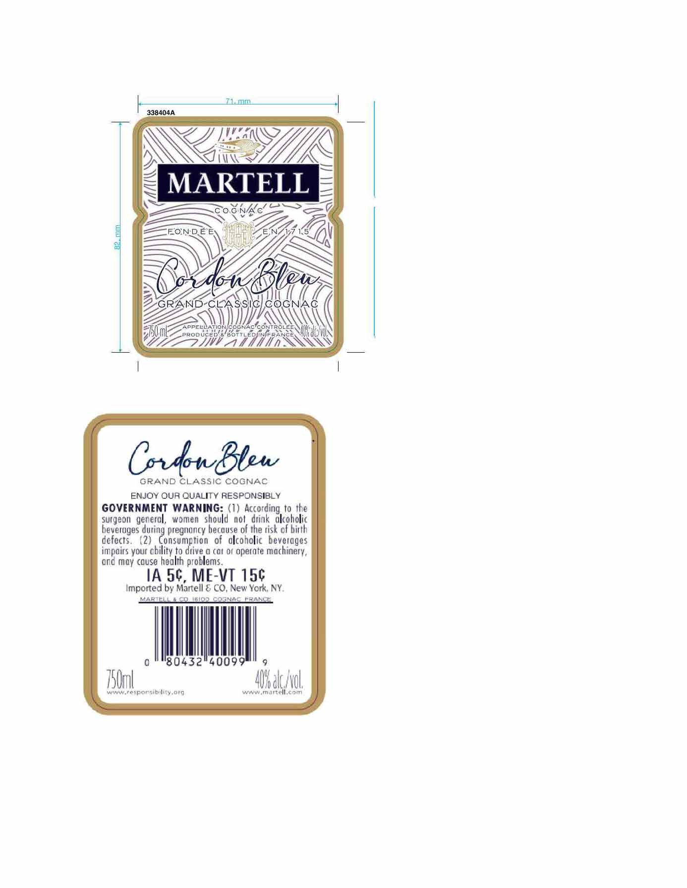 TABC label artwork for Martell Cordon Bleu