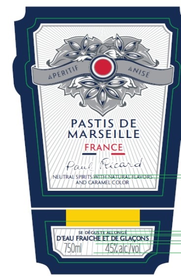 TABC label artwork for Ricard Anise