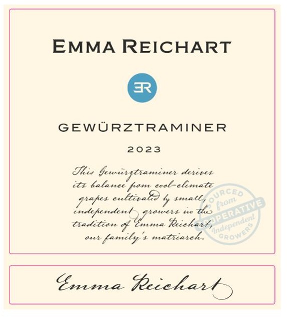TABC label artwork for Emma Reichart Gewurztraminer