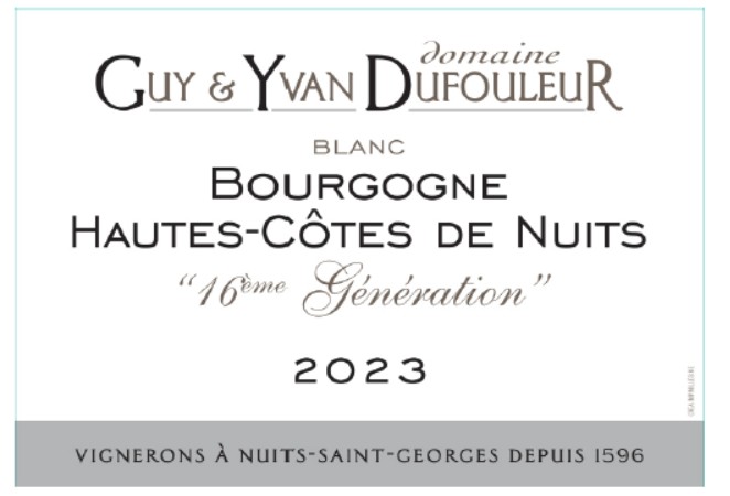 TABC label artwork for DOMAINE GUY & YVAN DUFOULEUR 16EME GENERATION