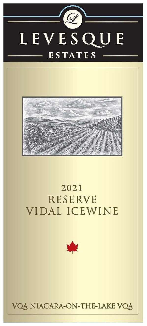 TABC label artwork for Levesque Estates Reserve Vidal Icewine