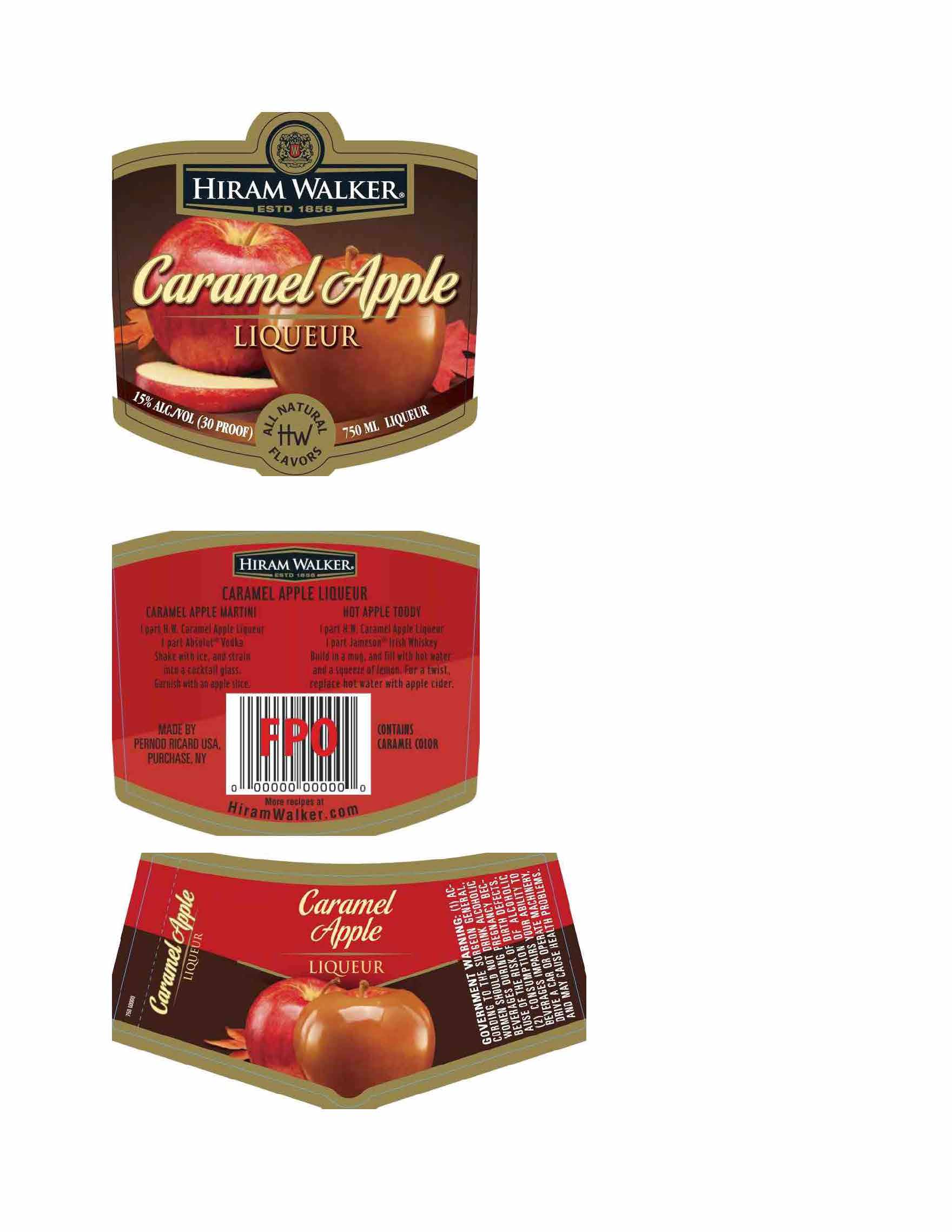 TABC label artwork for Hiram Walker Caramel Apple Liqueur