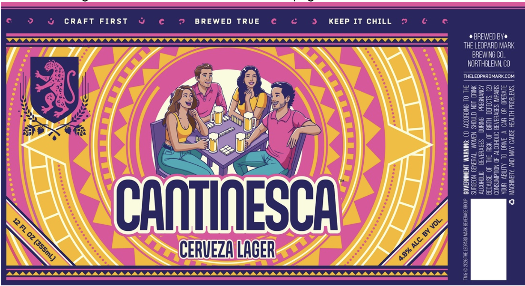 TABC label artwork for CANTINESCA