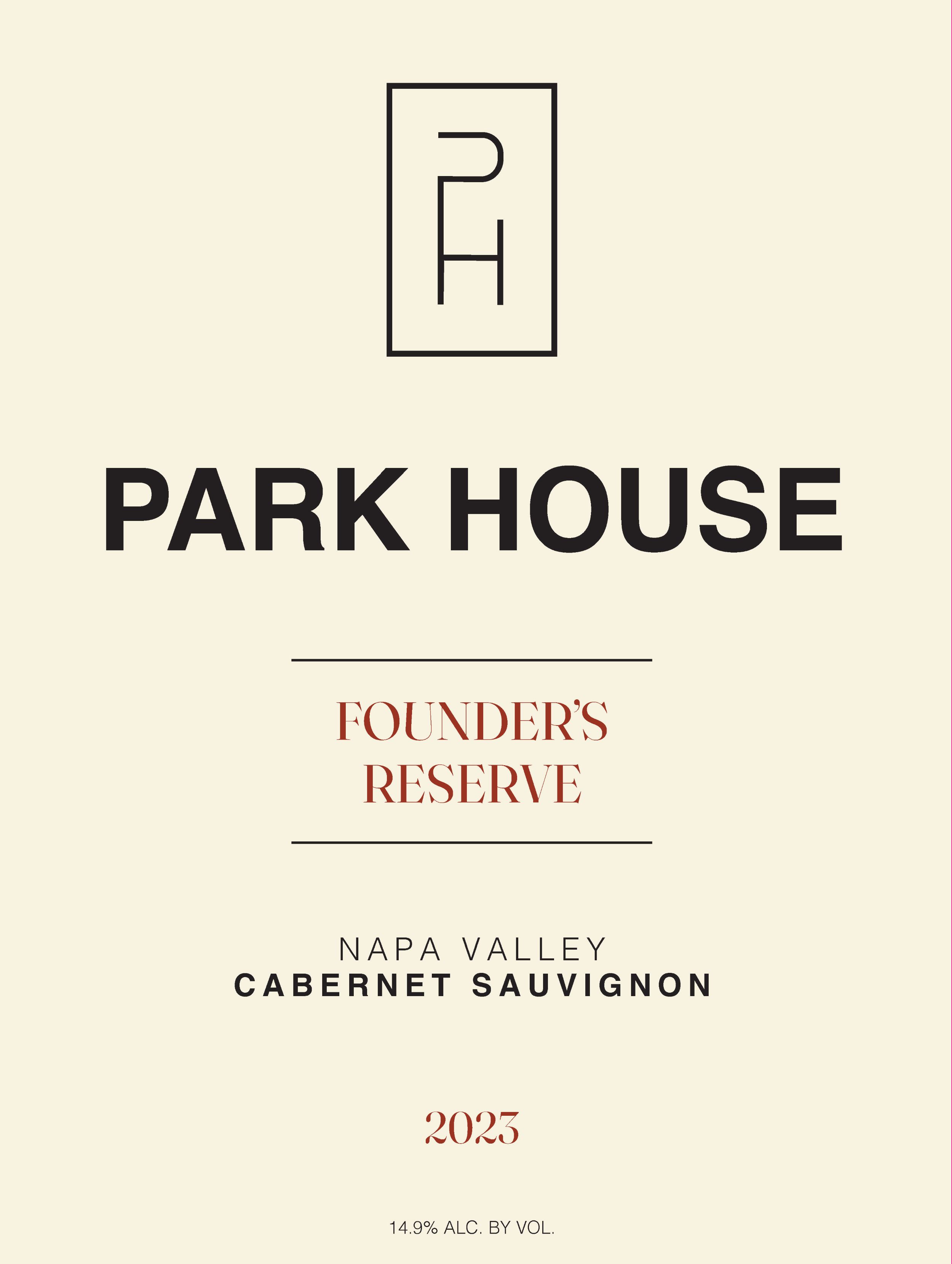 TABC label artwork for PARK HOUSE FOUNDER'S RESERVE CABERNET SAUVIGNON