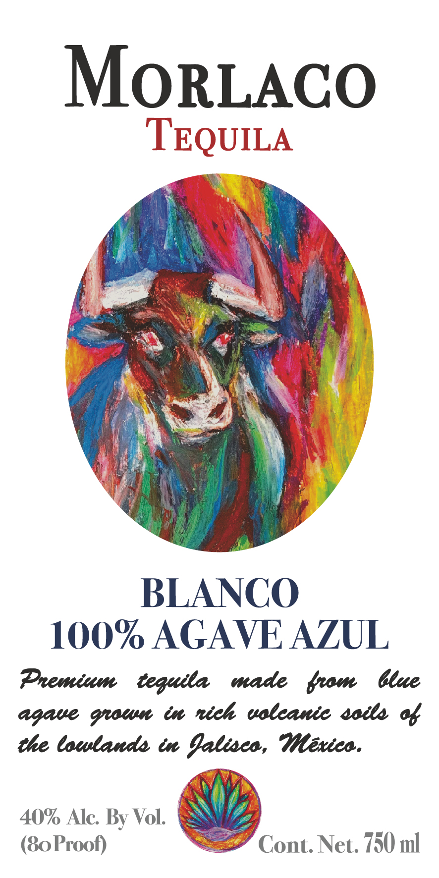 TABC label artwork for Morlaco Blanco Tequila
