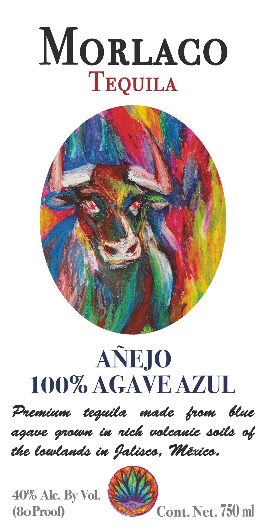 TABC label artwork for Morlaco Anejo Tequila
