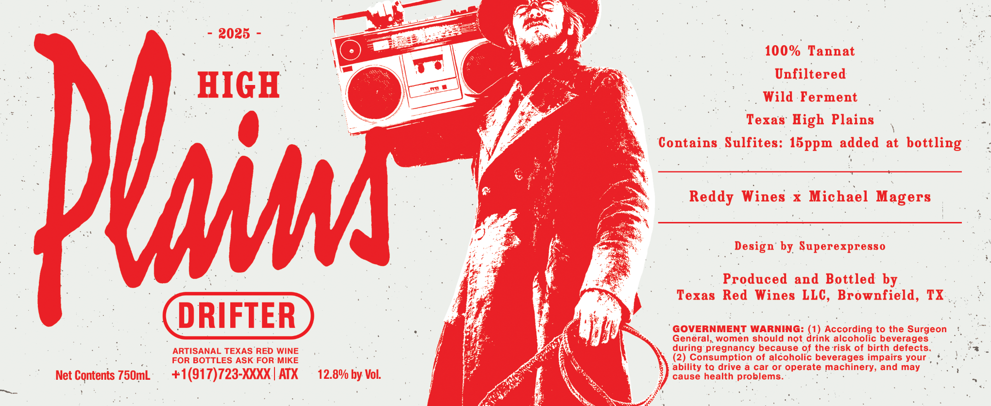 TABC label artwork for REDDY WINES HIGH PLAINS DRIFTER TANNAT
